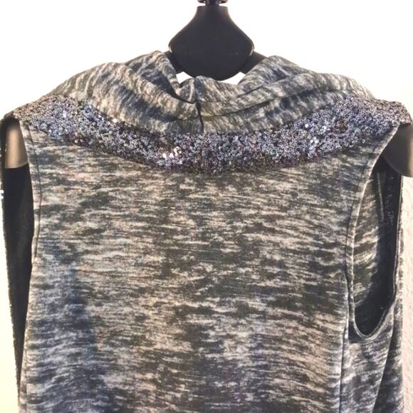 Juicy Couture Cardigan Sweater POCKETS Sz M Long Vest Sequins Modern CIty Vintag - Picture 10 of 15